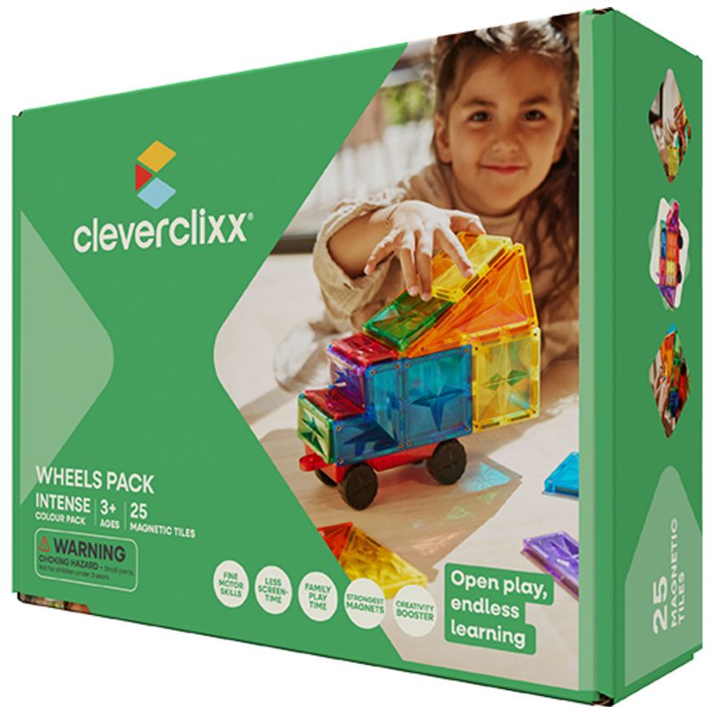 Kit de construction magnétique Voiture Wheels Intense (25 pièces) Cleverclixx Packaging 1
