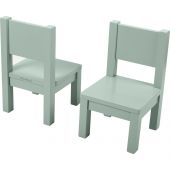 Lot de 2 chaises en bois vert sauge (1-4 ans)