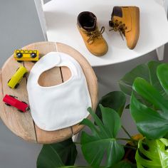 Lot de 3 bavoirs éponge à velcro blancs