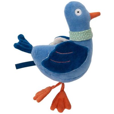 Peluche hochet pigeon Michel Puce et Pilou (20 cm)