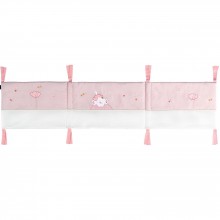 Tour de lit respirant Mademoiselle chat rose (pour lits 60 x 120 cm et 70 x 140 cm)  par Candide