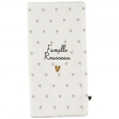 Protège livret de famille Gaze Coeurs (personnalisable) - Atelier Wagram