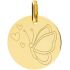 Médaille papillon coeur personnalisable (or jaune 375°) - Lucas Lucor