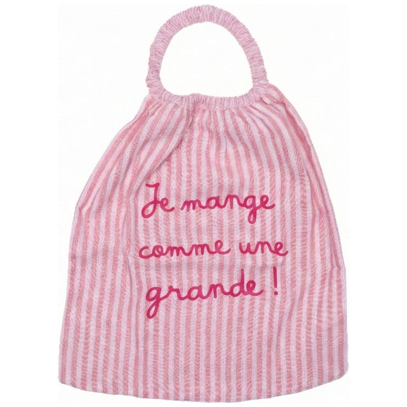 Serviette élastiquée comme une grande gaze de coton rayé vieux rose BB & Co Produit 1