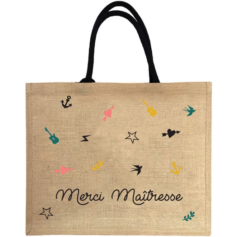 Sac cabas Maîtresse en jute Capsule Les Griottes