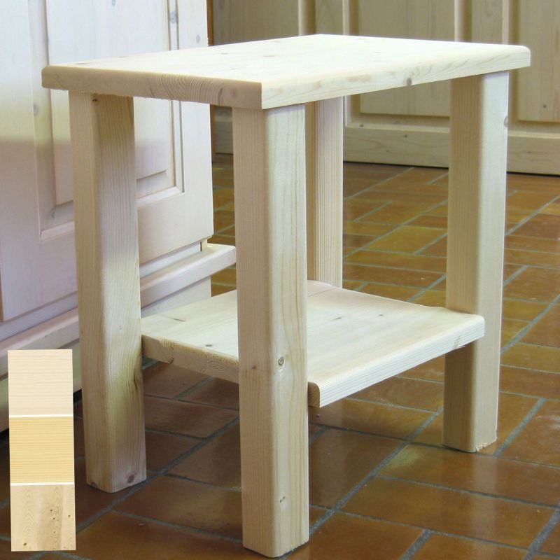 Table de nuit Dominique finition : brut - naturel vernis - blanc pastel Mathy by bols
