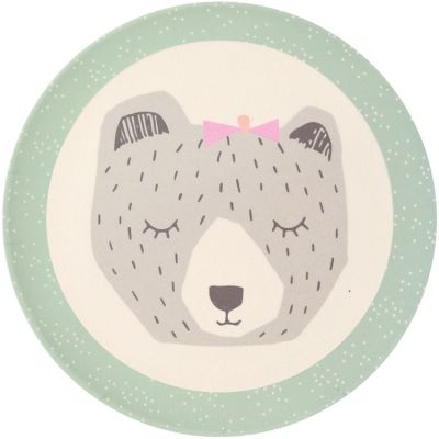 Petite assiette en bambou ours Mama Bear (20,5 cm) Love Maé