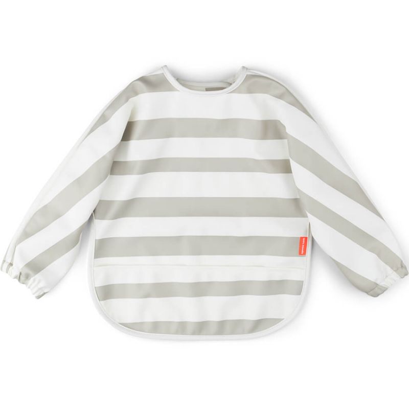 Bavoir à manches avec poche Stripes sable Done by Deer