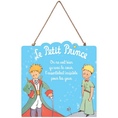 Panneau en bois Le Petit Prince bleu clair Le Petit Prince