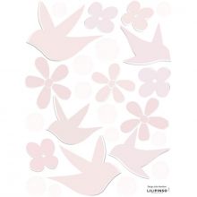 Stickers muraux Hirondelle et fleur rose  par Lilipinso