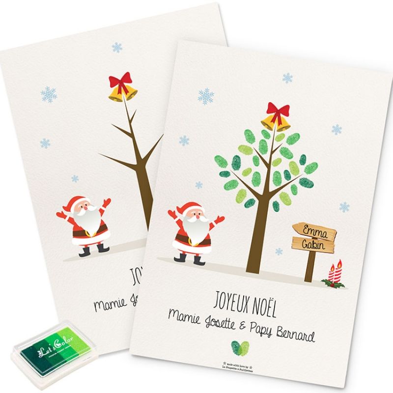 Affiche Mini arbre à empreintes Noël personnalisable (A4) La Poupette à paillettes
