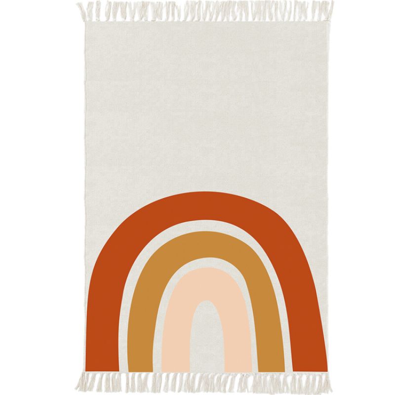 Tapis rectangualire en toile de coton Happy Rainbow (90 x 120 cm) Lilipinso