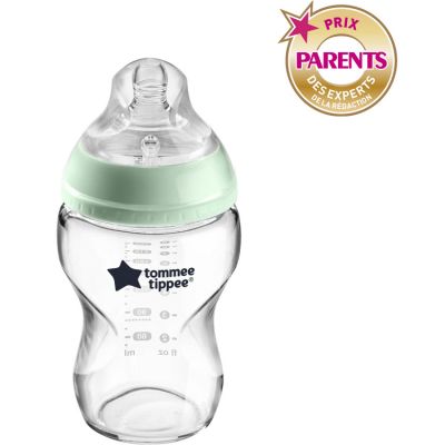 Biberon Pour Adulte En Verre 400 Ml CutiePlusU - Avec Tétine Silicone Et Paille, Motif Fraise/ours, Sans BPA