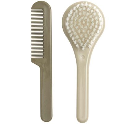 Set Coiffure brosse et peigne Vert Olive  par Luma Babycare