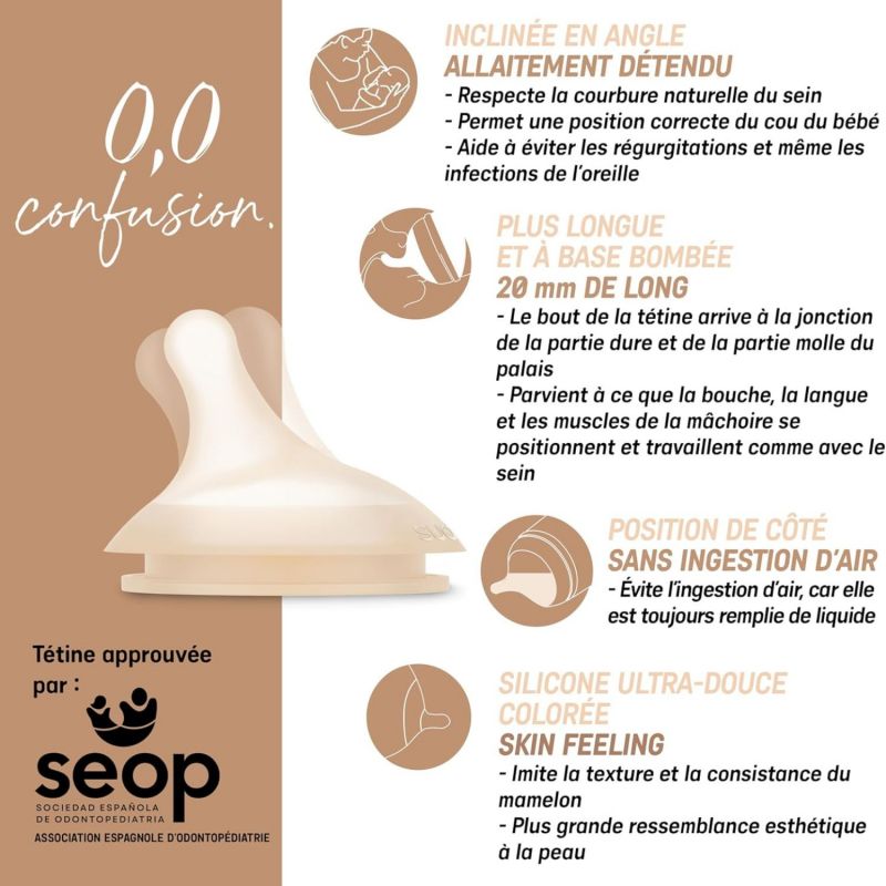 Biberon anti-colique Zerø.Zerø taille unique spécial allaitement Fair (120 ml) Suavinex Ambiance 5