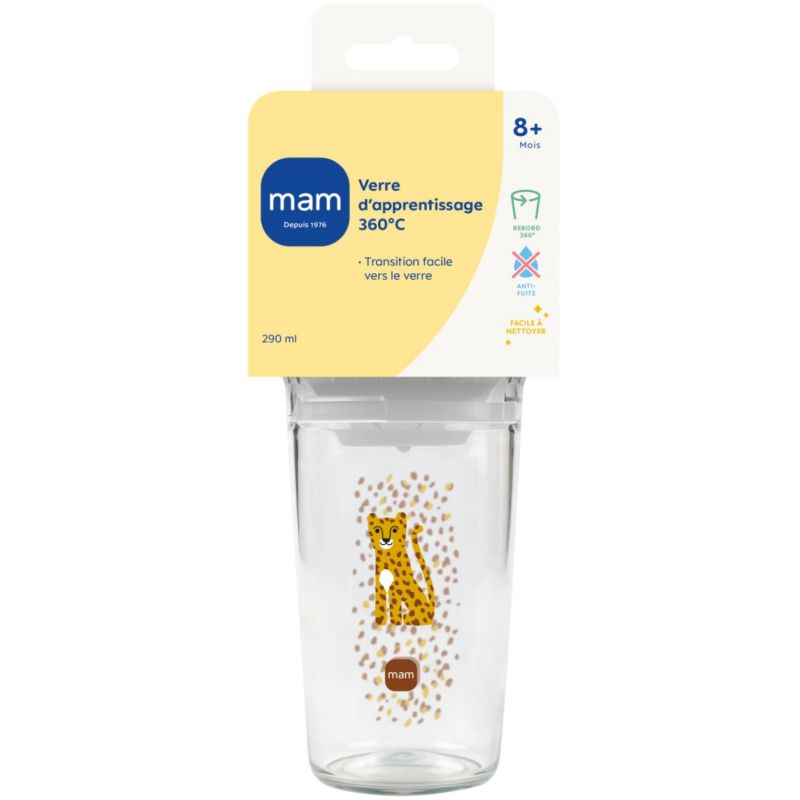 Verre d'apprentissage léopard beige (290ml) MAM Packaging 4