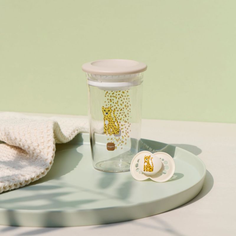 Verre d'apprentissage léopard beige (290ml) MAM Ambiance 6