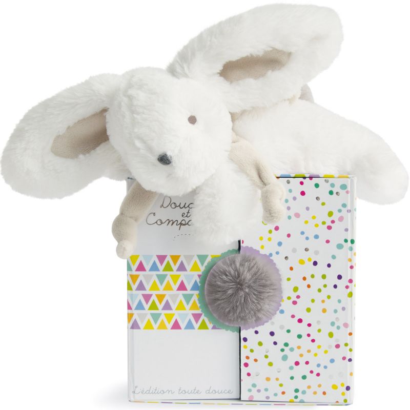 Peluche lapin Coucou doudou perle (20 cm) Doudou et Compagnie