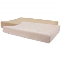 Lot de 2 housses de matelas à langer Wild Rose-Biscuit (50 x 70 cm) - Jollein