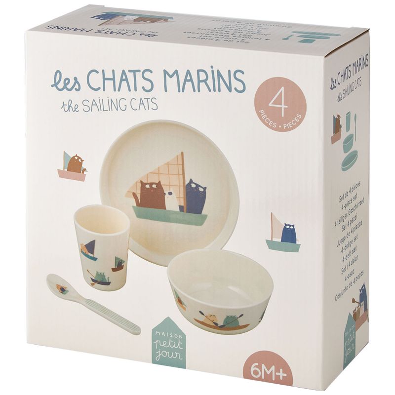 Coffret repas Les Chats marins (4 pièces) Petit Jour Paris Packaging 5