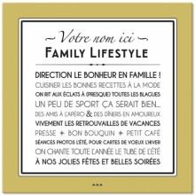 Tableau personnalisable Family Lifestyle jaune doré (60 x 60 cm)  par Mes Mots Déco