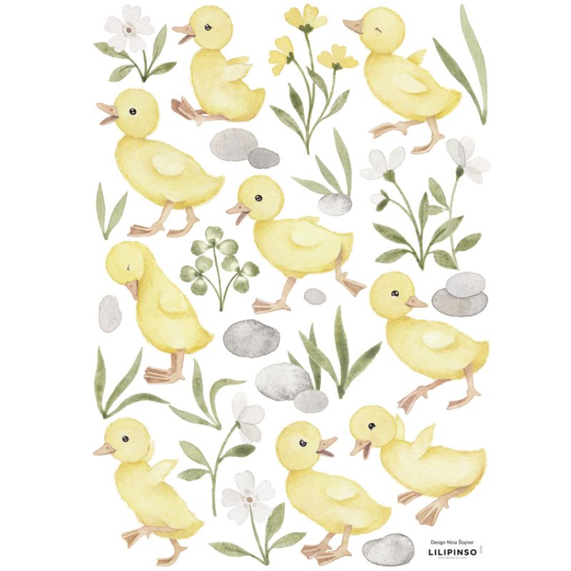 Planche de stickers A3 9 petits cannetons Lilipinso