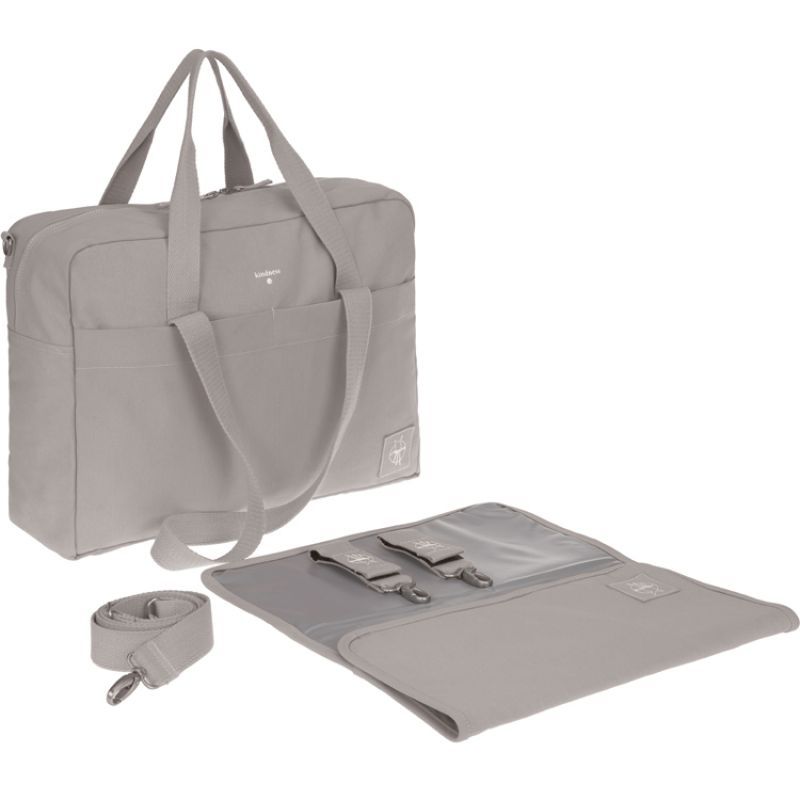 Sac à langer à anses en coton bio Green Label Taupe Lässig