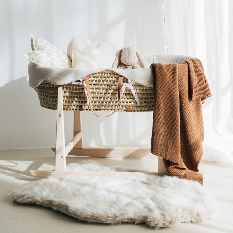 Couffin souple en osier avec anses en cuir Babyshower Ambiance 2