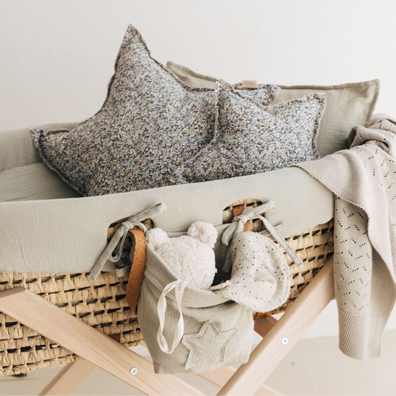 Couffin souple en osier avec anses en cuir Babyshower Ambiance 4