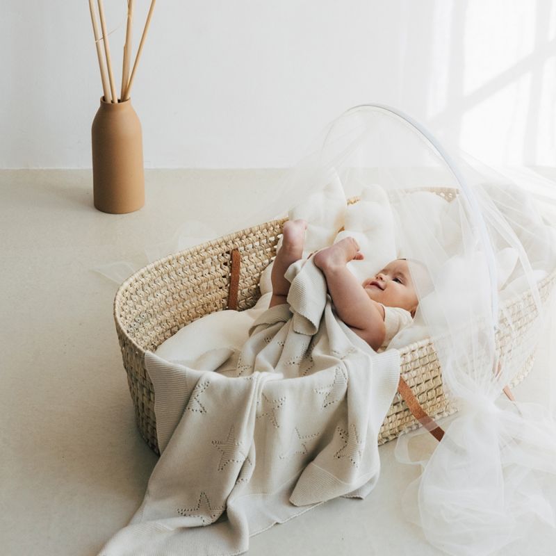 Couffin souple en osier avec anses en cuir Babyshower Ambiance 7