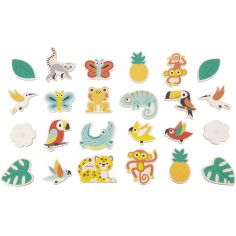 Magnets tropicaux en bois Tropik (24 pièces) - Janod 
