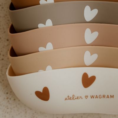 Bavoir en silicone Coeurs Latté