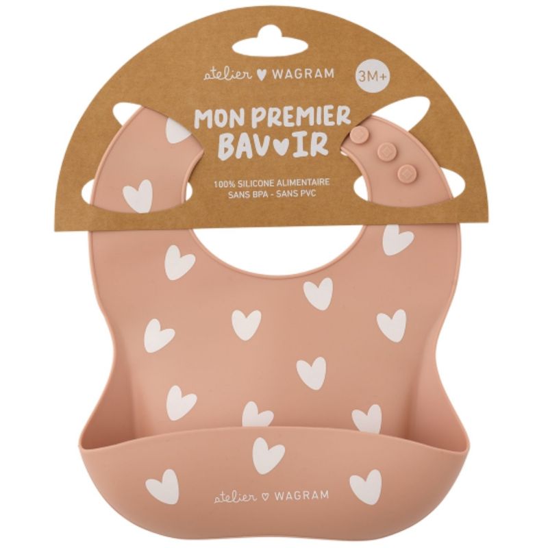 Bavoir en silicone Coeurs Latté Atelier Wagram Produit 3