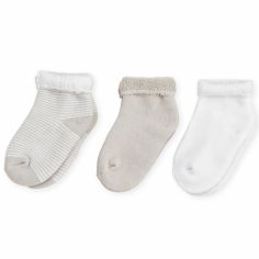 Lot de 3 paires de chaussettes beige et blanc (0-3 mois)