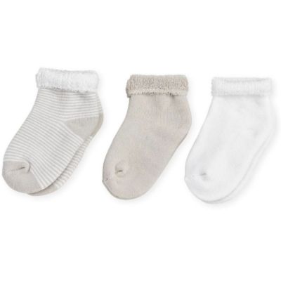 Lot de 3 paires de chaussettes beige et blanc (0-6 mois) Trois Kilos Sept