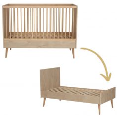 Lit bébé évolutif Cocoon Natural Oak (140 x 70 cm) - Quax