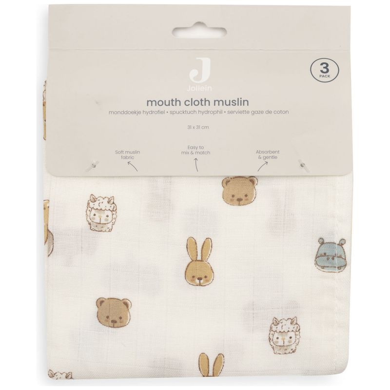 Lot de 3 mini langes Jollies (31 x 31 cm) Jollein Packaging 7