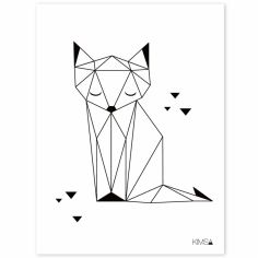Affiche renard Origami play by Claudia Soria (30 x 40 cm)