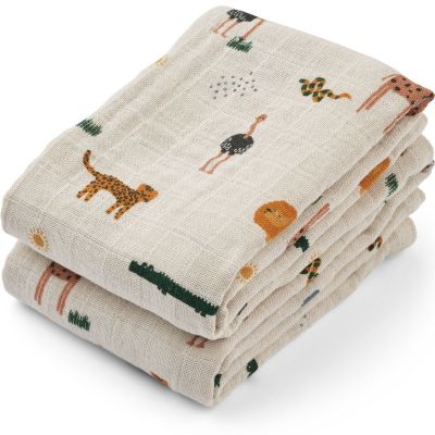 Lot de 2 langes Lewis Safari (65 x 65 cm)  par Liewood