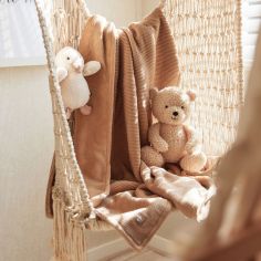 Couverture polaire tricotée Basic Knit Biscuit (75 x 100 cm)