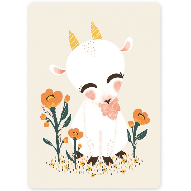 Carte A6 les Animignons la chèvre Kanzilue