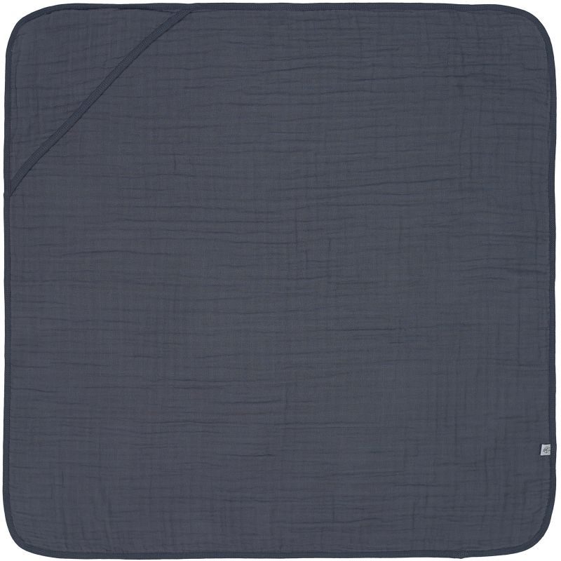 Cape de bain en mousseline de coton bleu marine (90 x 90 cm) Lässig