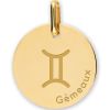 Médaille zodiaque Gémeaux personnalisable (or jaune 375°) - Lucas Lucor
