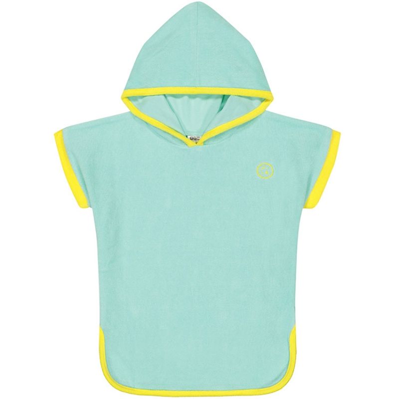 Poncho de plage anti-UV Oupapak vert d'eau (2-4 ans) KI et LA