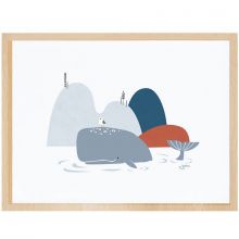 Affiche encadrée la baleine (30 x 40 cm)  par Lilipinso