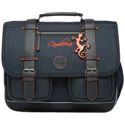 Cartable A4 primaire Navy Orange Stitching (38 cm) Caméléon