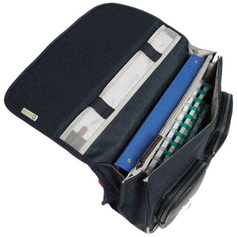 Cartable A4 primaire Navy Orange Stitching (38 cm) Caméléon Produit ouvert 5