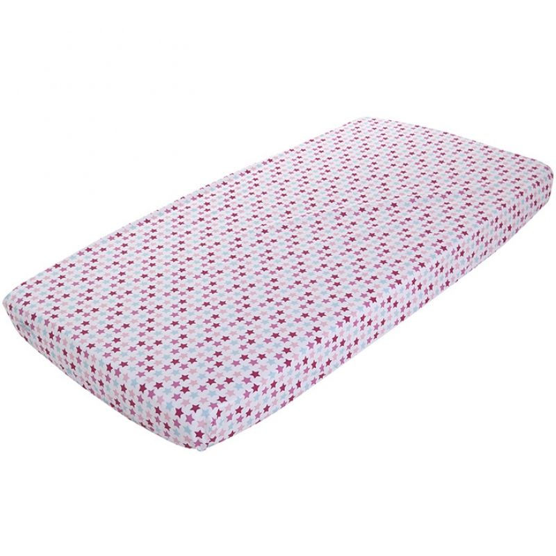 Drap housse enfant Mixed Stars Pink (90 x 200 cm) Little Dutch