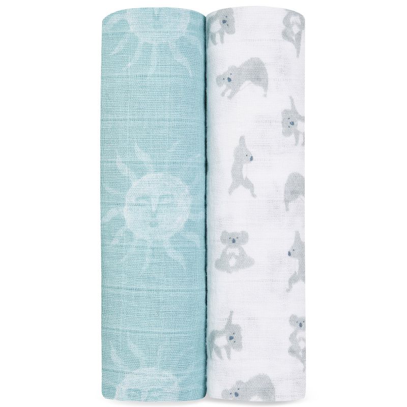 Lot de 2 maxi langes en coton Now + Zen (120 x 120 cm) aden + anais