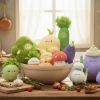 Peluche Veggies Céleri (25 cm) Bazuuyu Ambiance 2